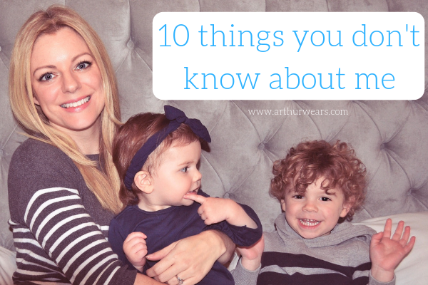 Blogger Sarah Arthurwears sitting with her children Charlotte and Arthur caption - 10 things you don't know about me