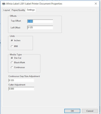 L301 Driver Setting Tab