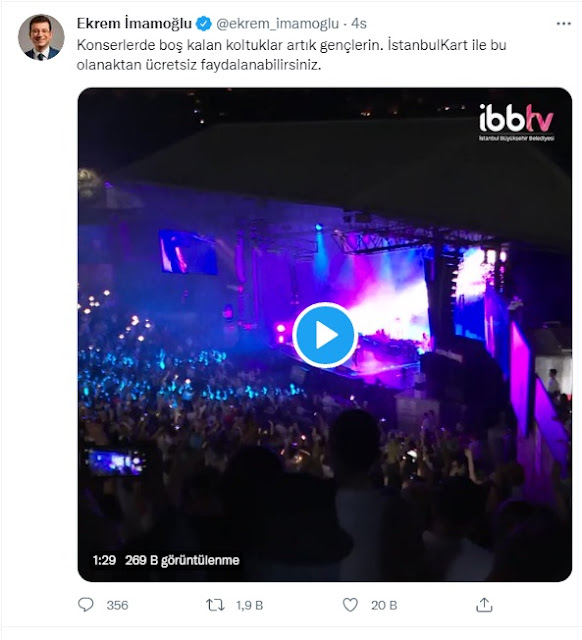 İmamoğlu, İstanbulKartı Olan Gençlere Konserler Bedava
