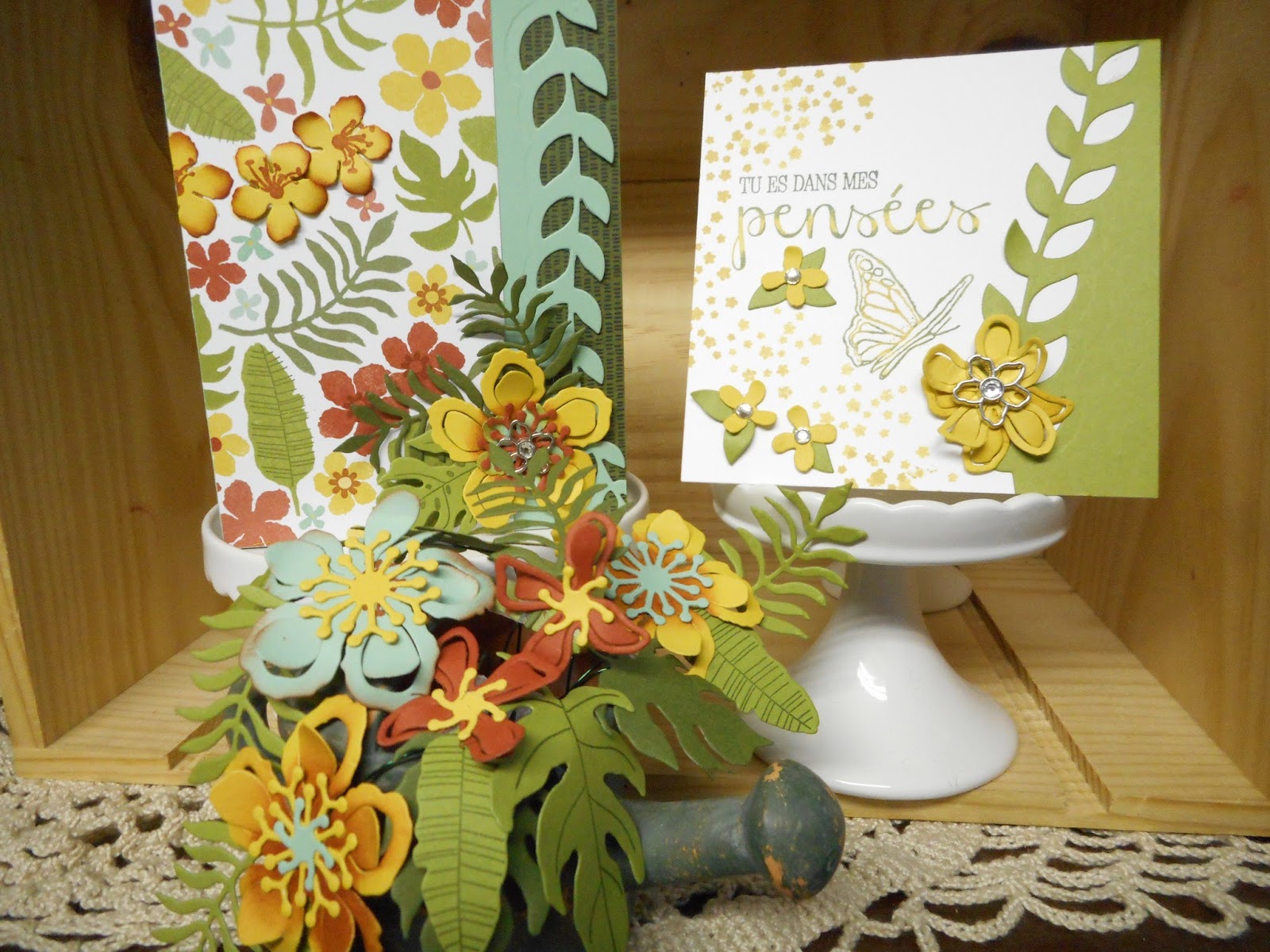 Papier Vélin Créateur Stampin' Up - Jardin Botanique - 6"x6" - Texture - Neuf