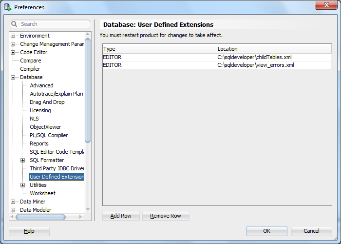 Tony Andrews on Oracle and Databases SQL Developer add a "child