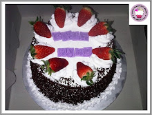 Black Forest Cake with whipping cream + strawberry