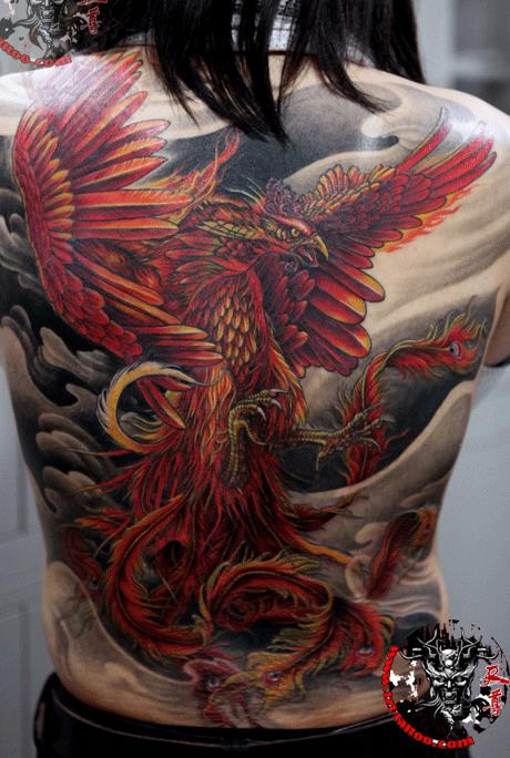 Free Tattoo Designs : Phoenix tattoo on the back
