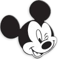 cara de Mickey mouse guiñando un ojo