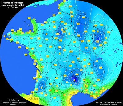 Carte de L'ensoleillement Juillet