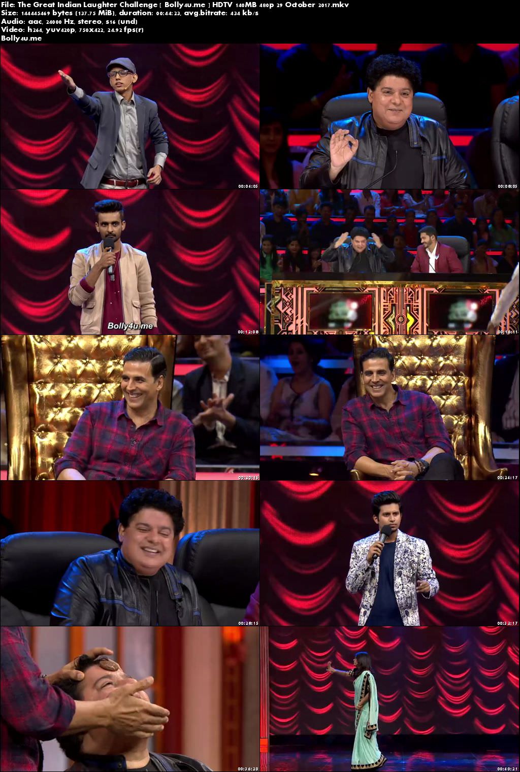 The Great Indian Laughter Challenge HDTV 140MB 480p 29 October 2017 Download