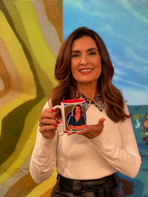 Arte M2LOPES na caneca com Fátima Bernardes