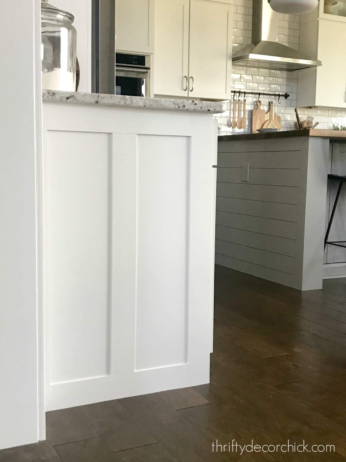 Adding a custom touch to the ends of kitchen cabinets 