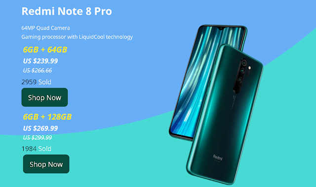 XIAOMI Redmi Note 8  Premiere  slae ali express