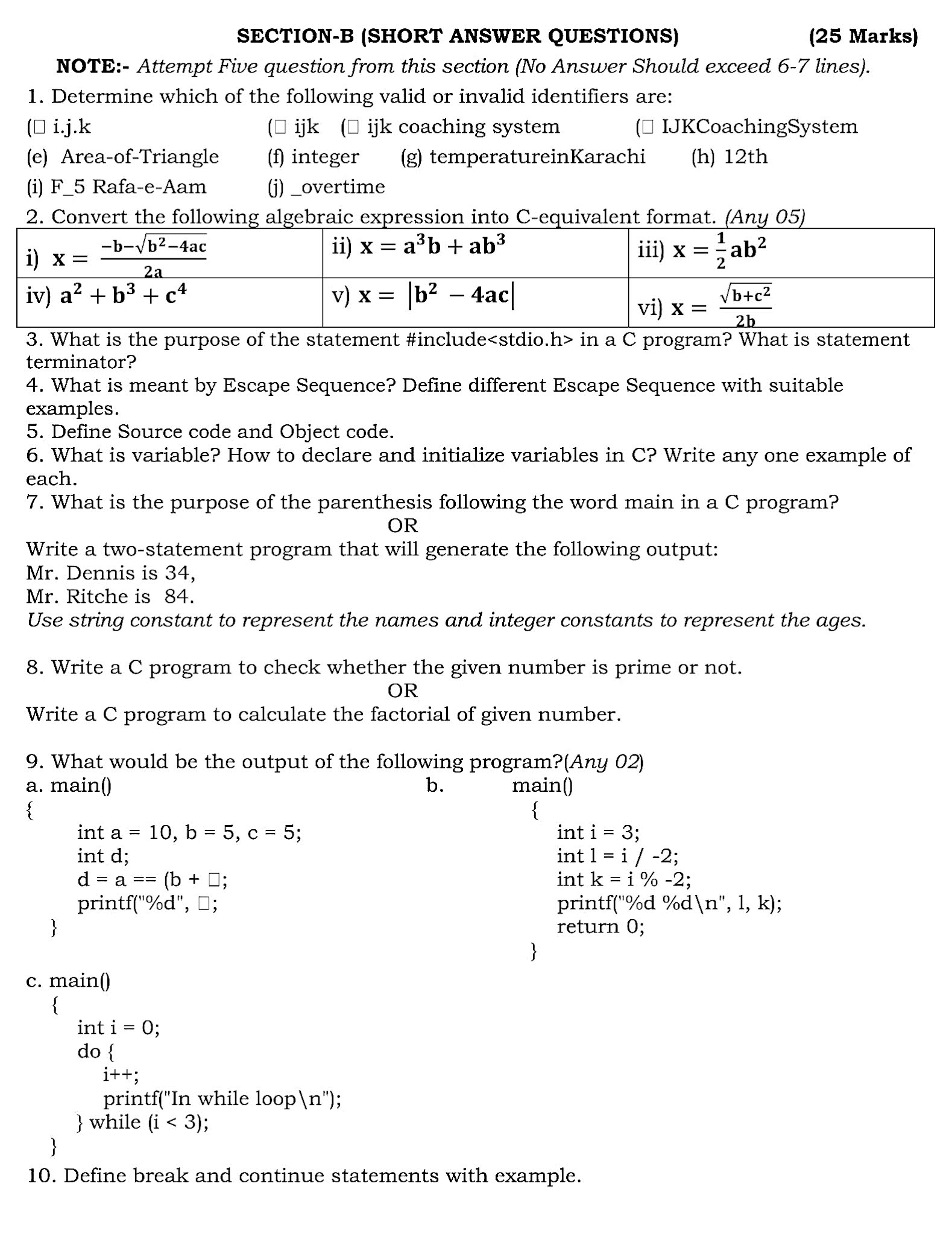 Education Is The Key To Success Computer Paper II For Class XII