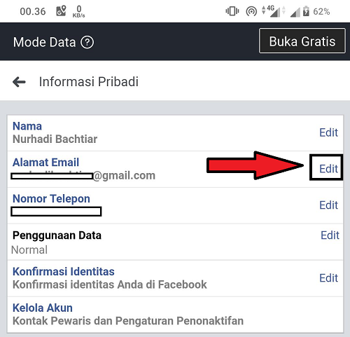 Cara Mengganti Email Facebook di HP dan PC Terbaru - NHD_Bachtiar