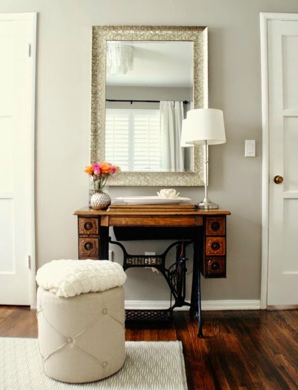 Old furniture redesign &#8211; the old sewing machine use as vintage furniture