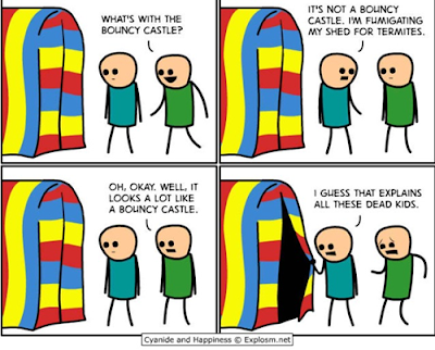 bouncy castle funny comic with dead kids