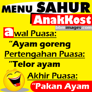 Gambar lucu menu sahur anak kost