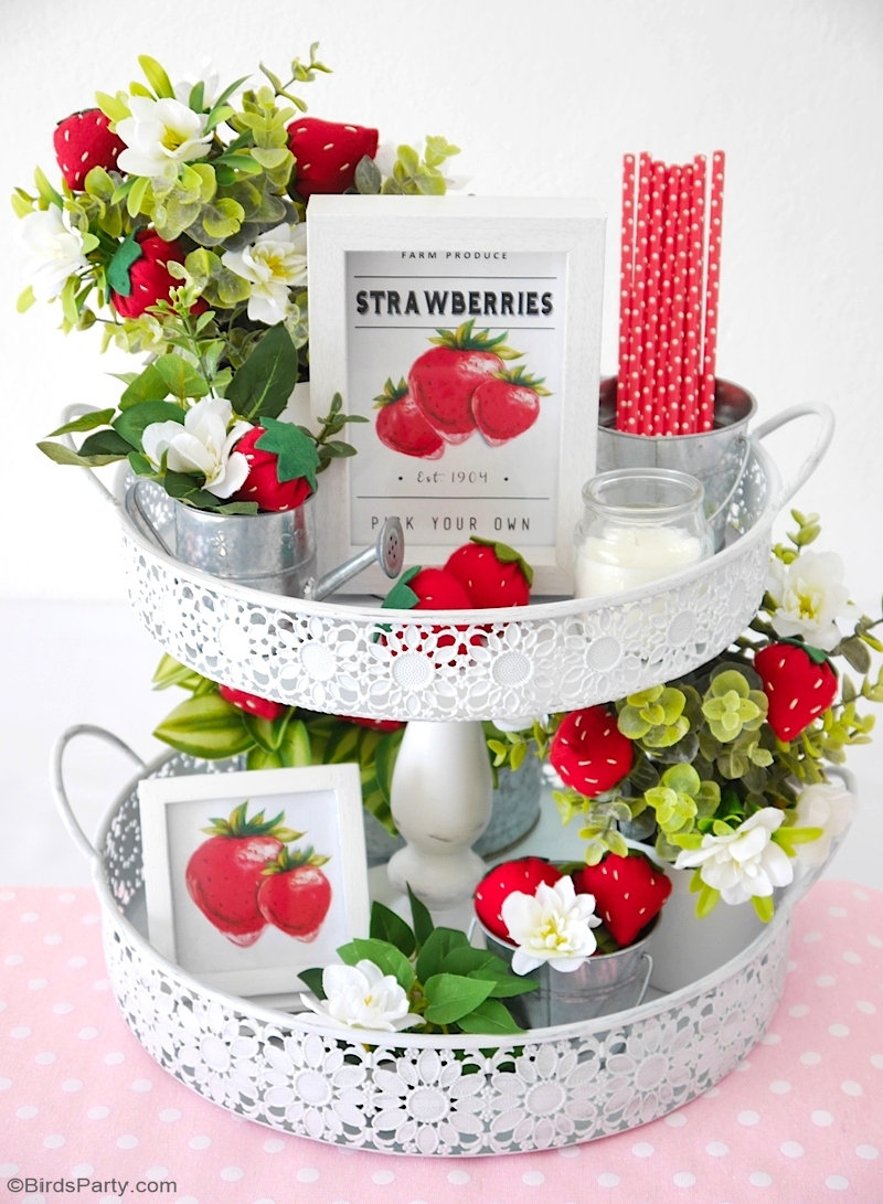 DIY Strawberry Farmhouse Decor + FREE Felt Strawberry Template Party