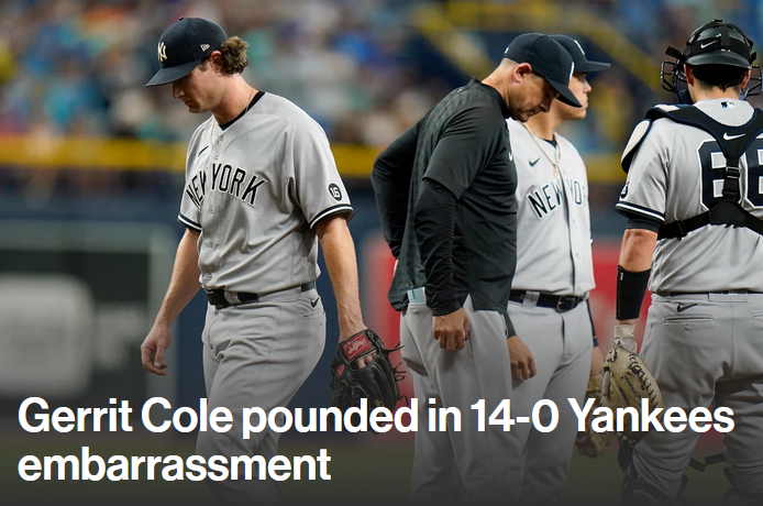 Yanks' Cole loses perfect game night after Taillon's bid