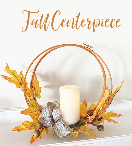 fall centerpiece with overlay