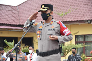 Kapolres Aceh Timur Pimpin Apel Gelar Pasukan Operasi Patuh Seulawah Tahun 2021 September 20, 2021
