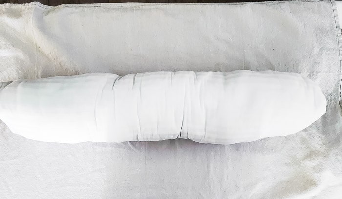 bolster pillow made from pillows and towels