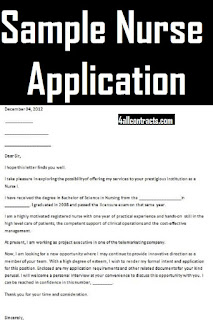 Sample Nurse Application Letter | Sample contracts