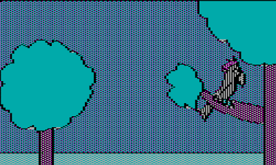 Animation using images from the 1980 Sierra game, the Wizard and the Princess.  It shows a cracker being given to a parrot, who then gives the player a vial.