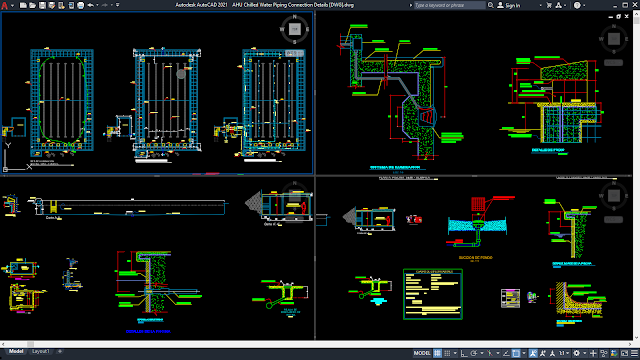 AHU Chilled Water Piping Connection Details [DWG]