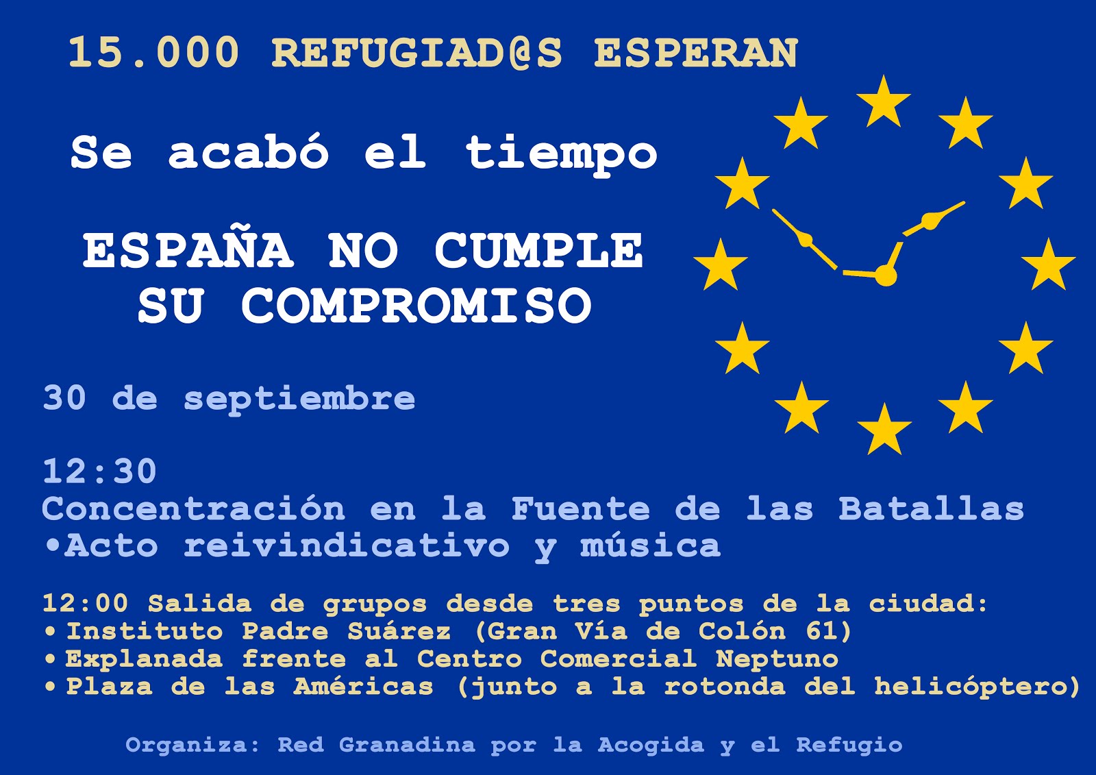 30 Septiembre, 12.30H CONCENTRACIÓN en GRANADA. Fuente de las Batallas.