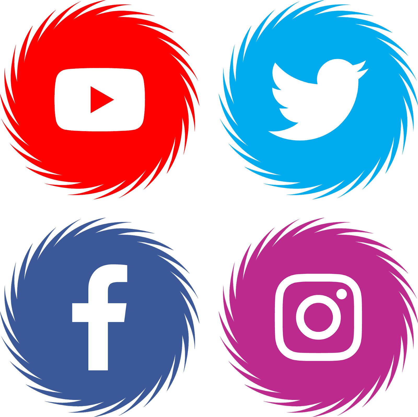 Facebook Twitter Instagram Youtube Icons Download Color El Fonts