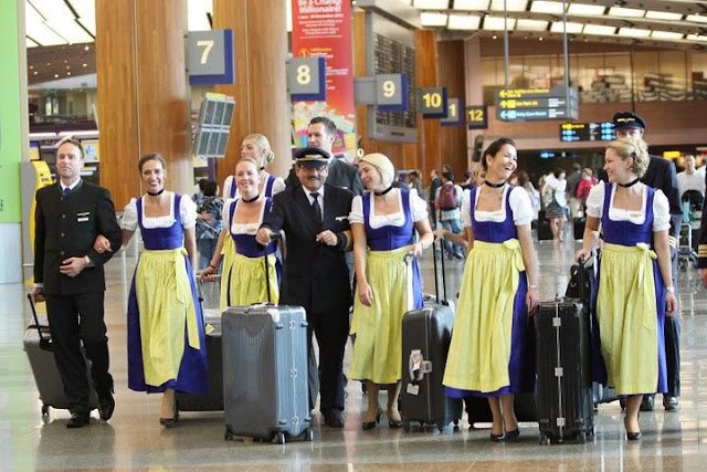 Lufthansa flight attendants costume in Oktoberfest ~ World 