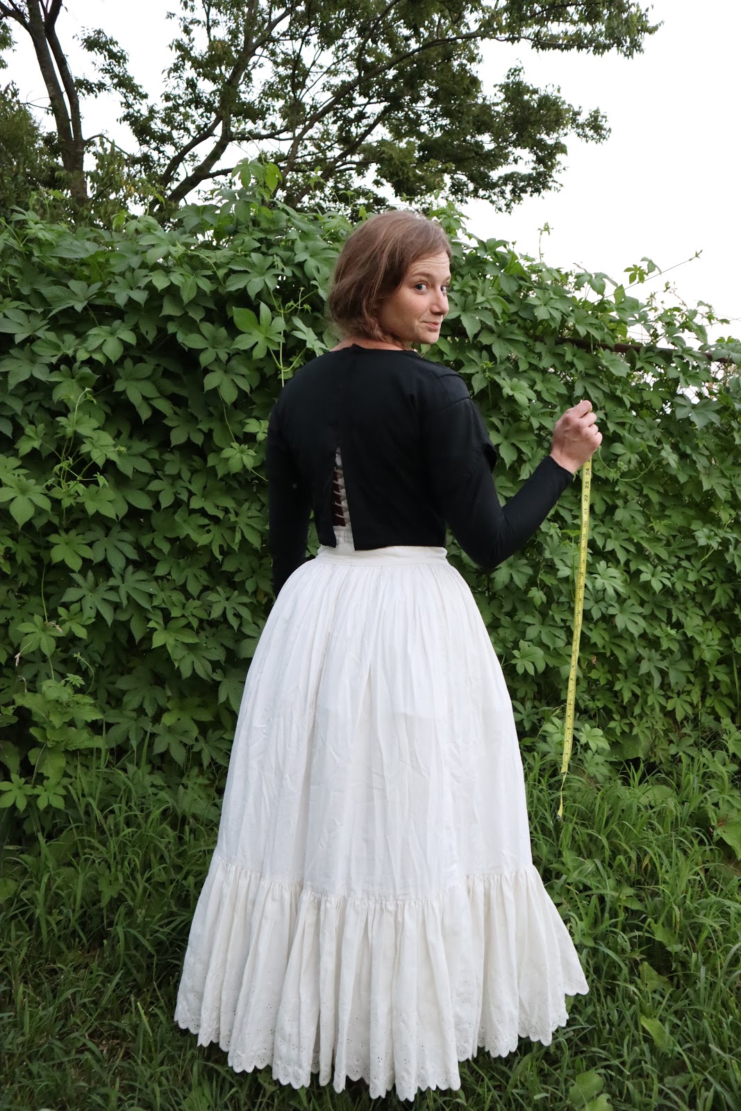 The Sewing Goatherd: Making a Black Wool 1840's Dress on an Airplane