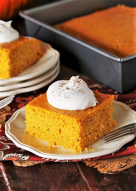 Yellow Cake Mix Pumpkin Cake with Whipped Cream Image