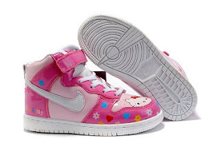 Nike High Tops Hello Kitty Shoes For Kids Pink Flower Pattern | Animated Shoes/Nike Cartoon 