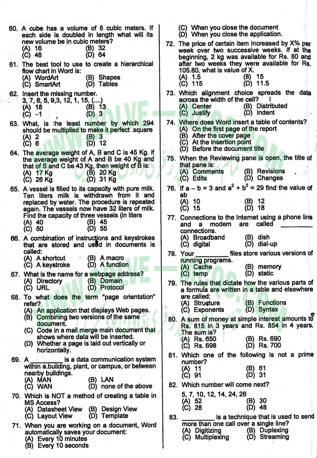 PPSC Previous Papers For Data Entry Past Papers Solved Data Entry Operators Solved Question Answers
