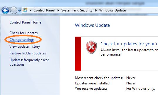 Cara Menonaktifkan Update Windows 7 Mematikan windows update di windows 7