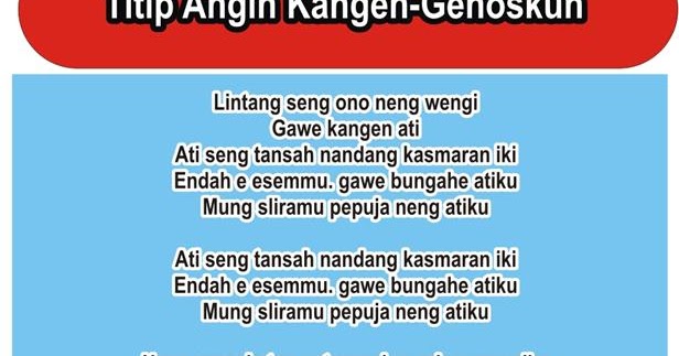 Komunitas Anak Pace Titip Angin Kangen Lirik Lagu Jawa