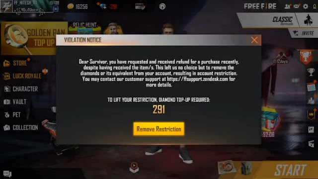 How To Remove The Restriction Notice In Free Fire