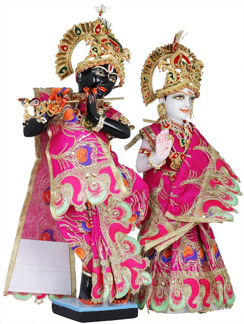 Sculptures and Statues of Radha Krishna with Shringara