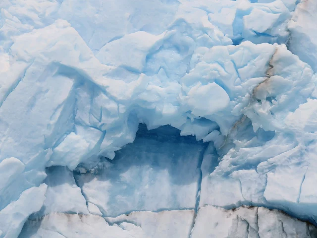 Close up image of the ice of Perito Moreno Glacier