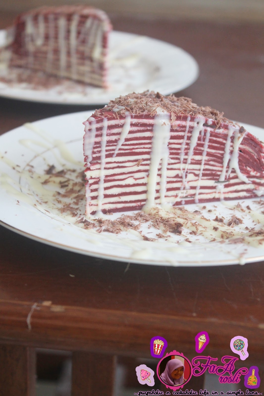 Faa.rosli: Red Velvet Crepe Cake with White Chocolate 