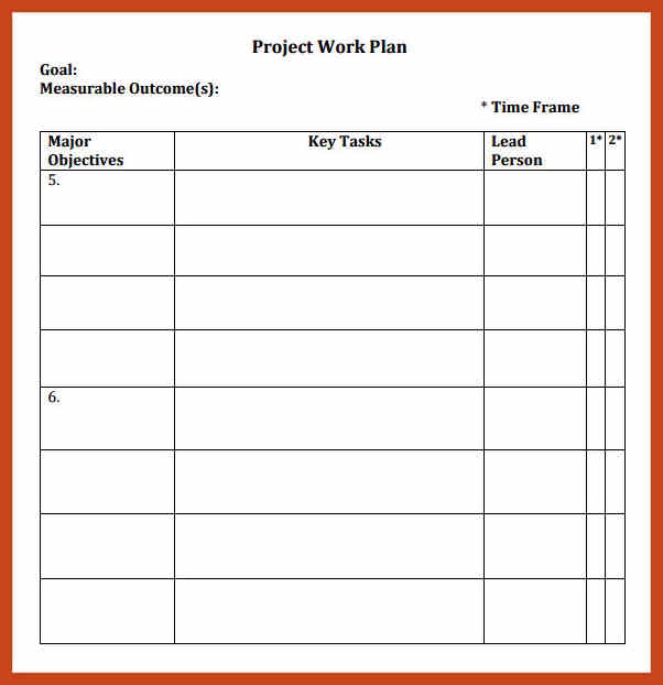 Simple Work Plan Template In Microsoft Excel Templates