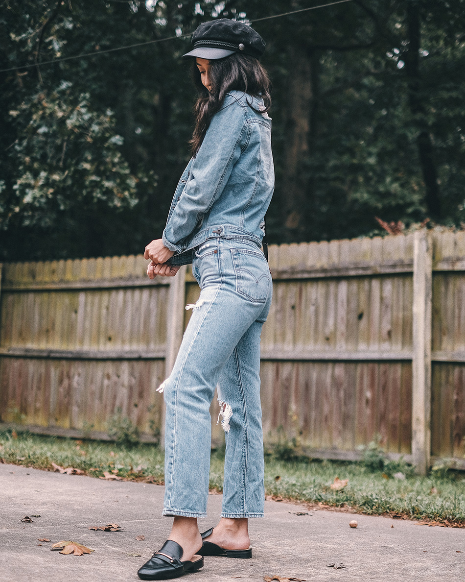 denim on denim outfits, canadian tuxedo outfits, how to style total denim look, denim fall outfits