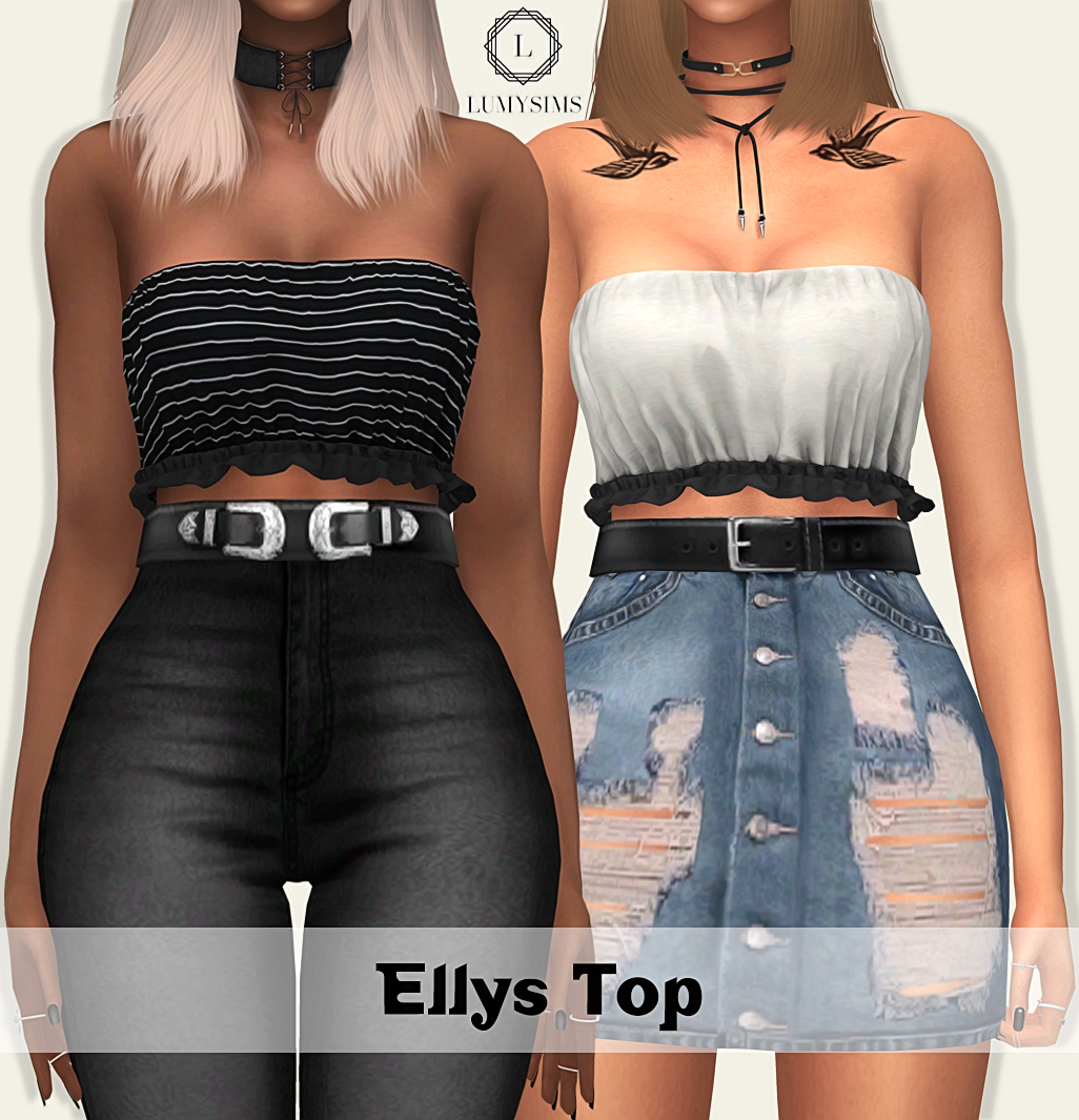 Sims 4 Ccs The Best Ellys Top By Lumy Sims
