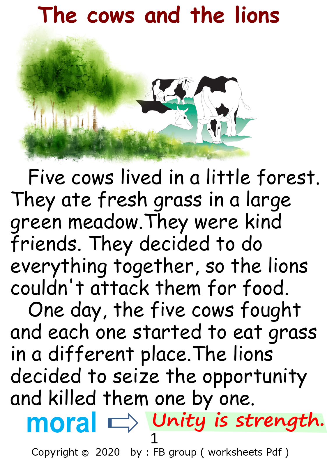 Mini Story Short Printable Stories