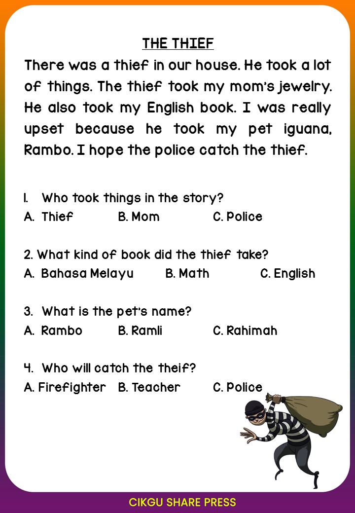 Short Story Comprehension 001 Level 1 PDF 