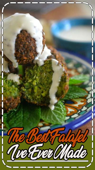 The Best Falafel ~ this vegan appetizer or main course is crispy on the outside, and brilliant emerald green on the inside!