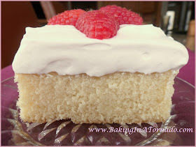  French Vanilla Cake with Raspberry Whipped Cream | www.BakingInATornado.com | #recipe #cake