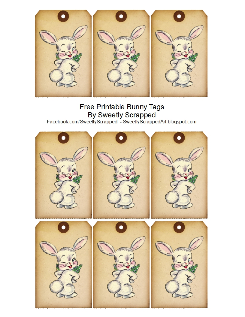 Sweetly Scrapped *Free* Easter Bunny Graphic and Matching Tags