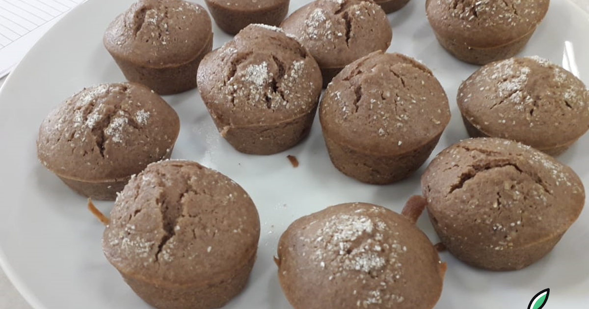 Muffins de chocolate e aveia