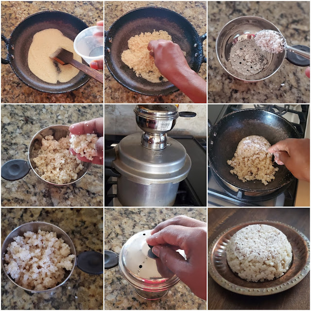 images of Rava Puttu Recipe / Sooji Puttu Recipe / Rava Kuzhal Puttu / Semolina Steam Cake