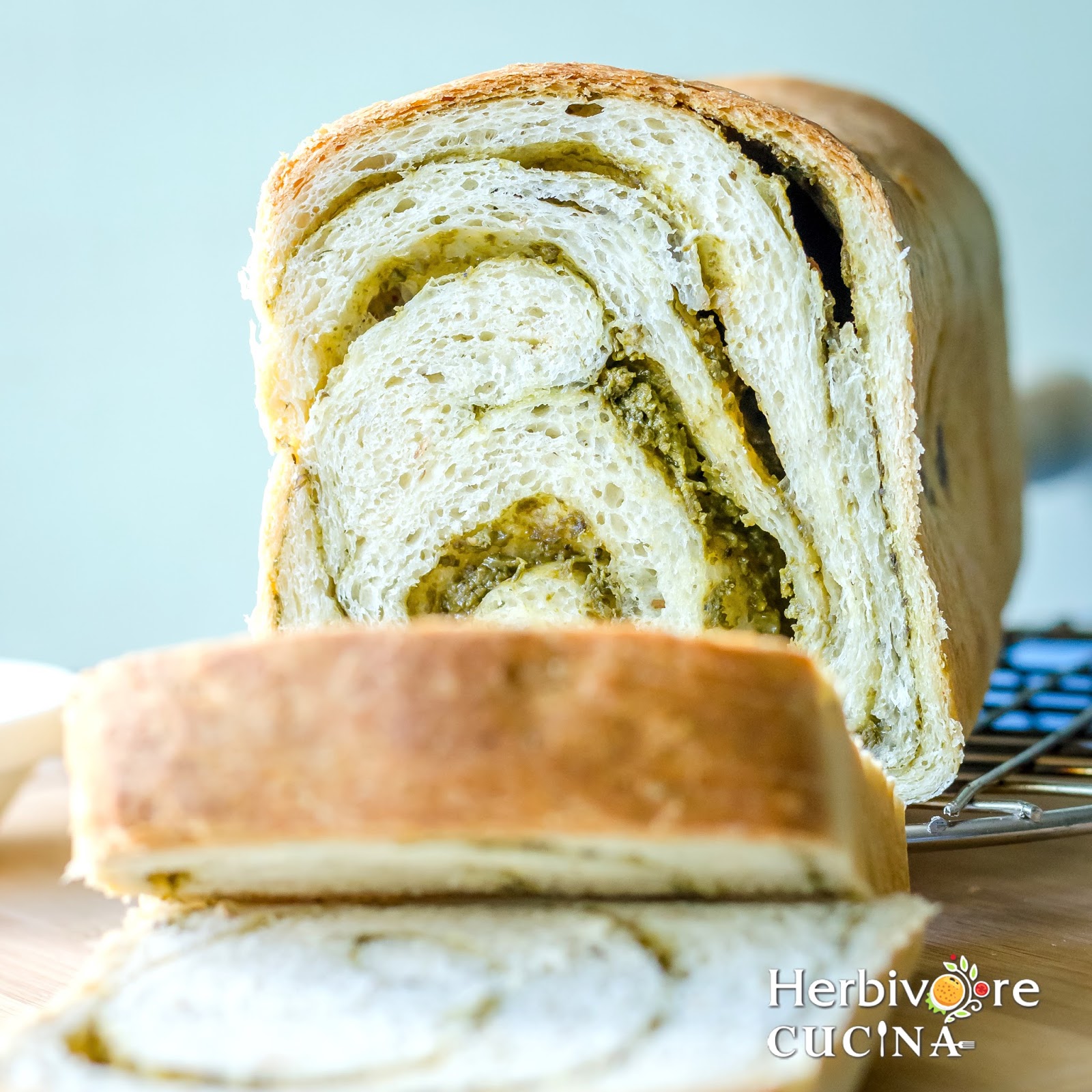 Herbivore Cucina Multigrain Pesto Swirl Bread for BreadBakers